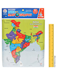 Ratnas Wooden India Mapography Jigsaw Puzzle- 22 Pieces