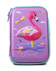Flamingo Hardtop Eva Pencil Case Big Pencil Box with Compartment for Kids