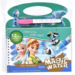Ignited Minds Reusable Magic Water Quick Dry Book Water Coloring Book Doodle with Magic Pen for Painting Children's Education Drawing Pad (Random Designs)