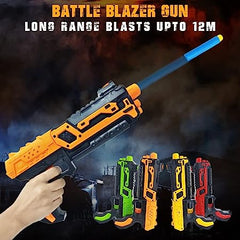 Battle Blaster Foam Bullets Gun with 10 Foam Bullets | Fun Target Shooting Battle Fight Game for Indoor Outdoor for Kids Boys 6+