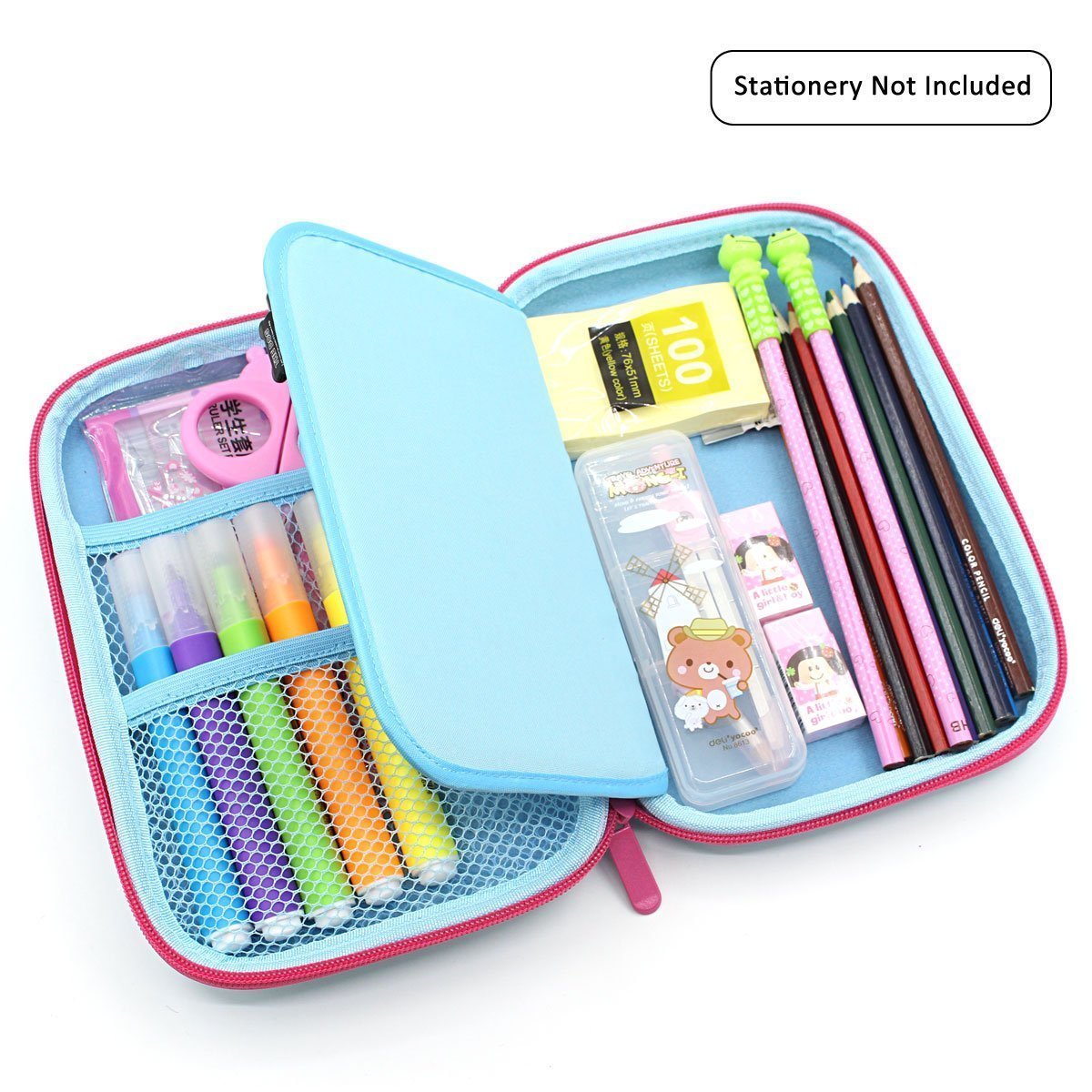 Flamingo Hardtop Eva Pencil Case Big Pencil Box with Compartment for Kids