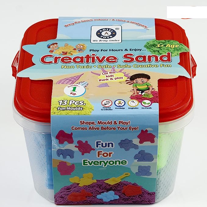 Creative Sand Tube for Kids, Sand Kit with Shapes & Moulds, Beach Sand Set for Indoors, Suitable for Kids Above 3 Years