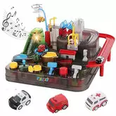 Car Race Tracks Toy For Boys Girls, Car Adventure Toy With Light & Music For 2+ Year Old Boys & Girls, Playset City Rescue Toddlers Toy, Pre Educational Learning Toy Puzzle Car Gift For Kids