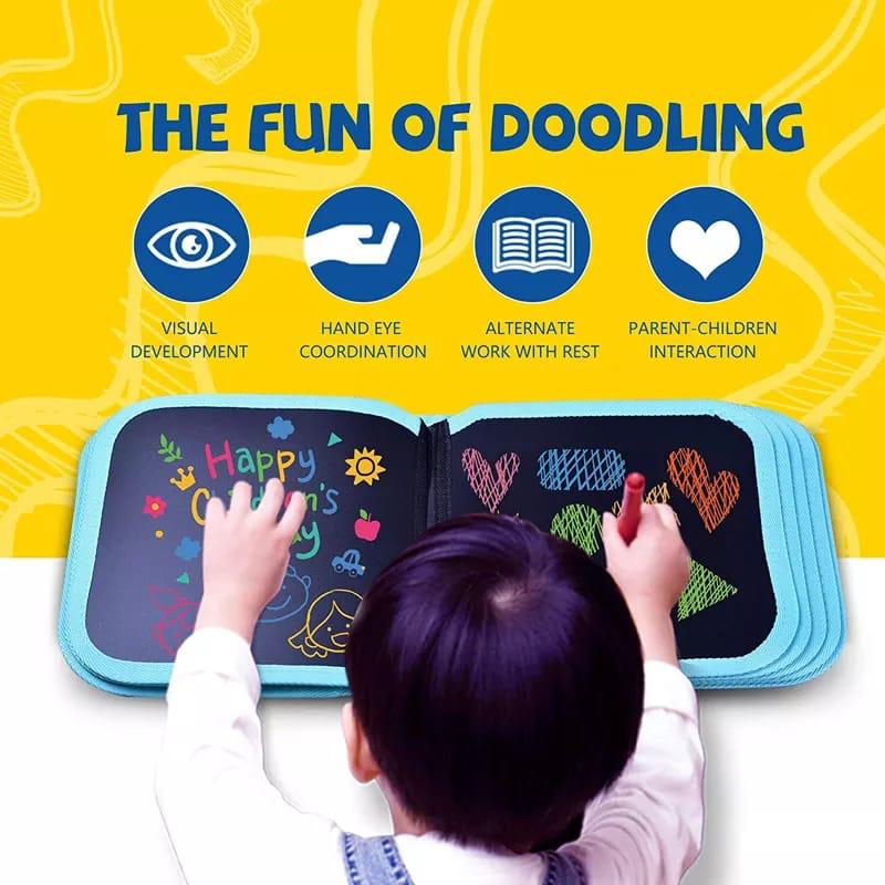 Kids Coloring Doodle Erasable Chalk Board Book for Fun Learning I Wipe and Clean Doodle Books for Toddlers Kids