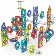 Magic Magnetic Blocks - Magnetic  Marble Run set (113 pcs) I Magnetic Tiles for Kids I 3D Educational STEM Puzzle Building Set for Kids Boys Girls I Magnetic Tile Toys