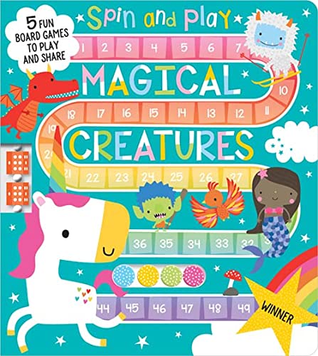 Spin and Play Magical Creatures I Board Book with Board Game
