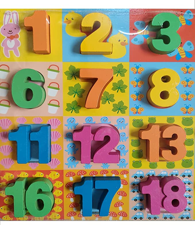Set of 2 Wooden Learning Board - Capital Letter Learning Board for Kids, 123 Number Learning Board for Kids, Educational Board for Kids (Multicolor) (Alphabet+Numbers)