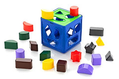 Shape Sorting Cube with 18 Shape and Different Color - Kids Activity Toys - Learning and Educational Toys with Multicolour (ISI Approved)