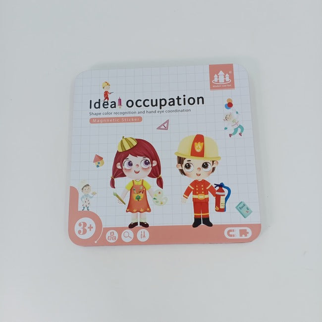 Ideal Occupation : Magnetic sticker puzzle with tin storage box