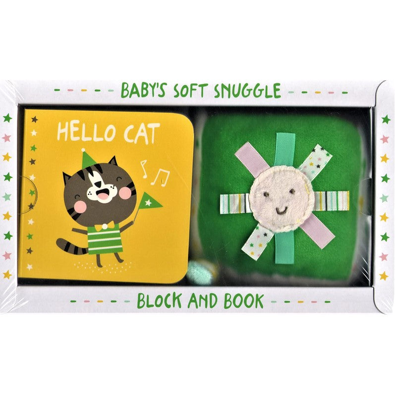 Baby's Soft Snuggle Block & Book: Hello Cat I Non-Toxic Fabric Baby Cloth Books Early Education Toys