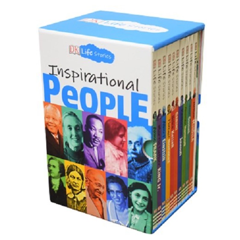 Life Stories Inspirational People 10 Books Collection with Bookmarks and a Fun write-On Poster: Mandela, Goodall, Hamilton, Johnson, Gandhi, Keller, Nightingale, Einstein, King Jr, & Frank