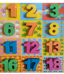 Wooden Number(1 to 20 ) Puzzle Toys for Children, Early Learning Educational Wooden Number Board Toy for Kids