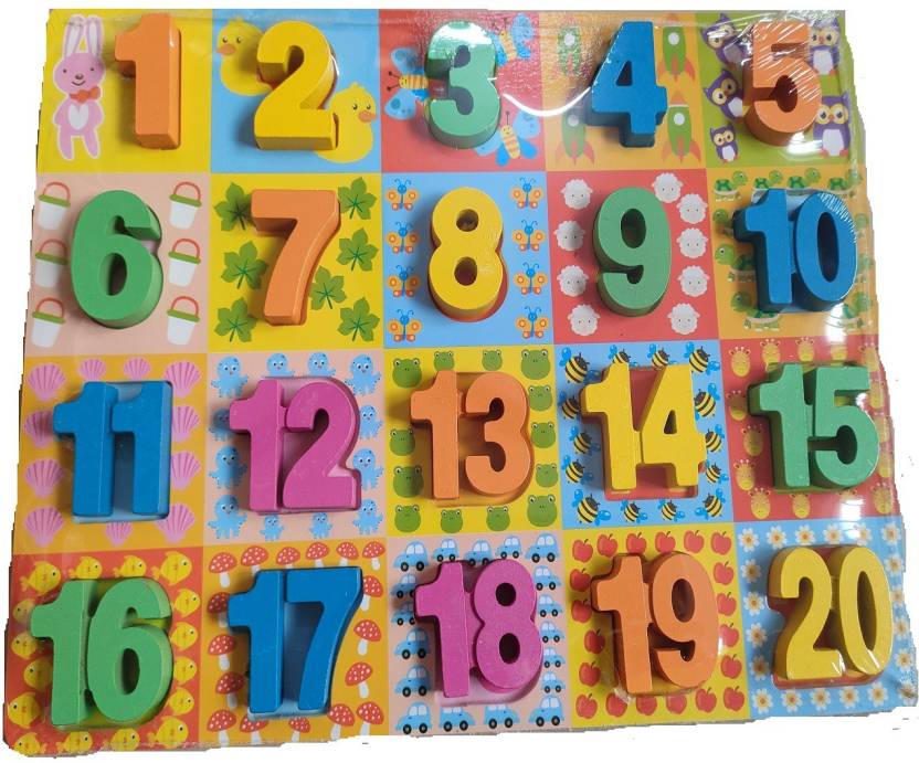 Wooden Number(1 to 20 ) Puzzle Toys for Children, Early Learning Educational Wooden Number Board Toy for Kids